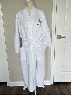 Boca Terry White Waffle Kimono Luxury Spa Bath Robe OS